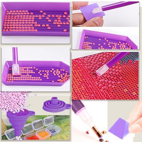 Lenxnmy 247Pcs DIY Diamond Painting Tools Kit with Light Table for Tracing A3, Diamond Art Sealer, Diamond Correction, DIY Craft