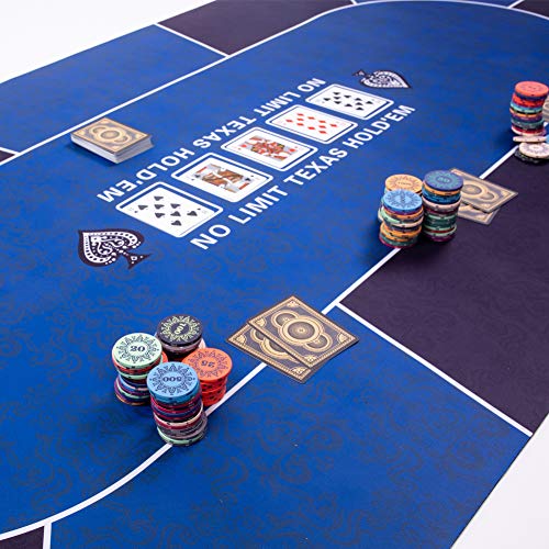 GAMELAND-70-x-35-Portable-Poker-Mat-Game-Mat-Rubber-Foam-Poker-Table-Top-Layout-for-Up-to-10-Players-to-Play-Cards-with-Carrying-Bag