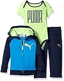 PUMA Baby' 3 Piece Hoodie Set, Deep Navy, 12M