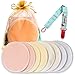 4 Pairs of Washable Bamboo Nursing Pads by IntiMom - Breastfeeding & Nursing - Reusable, Leak-Proof, & Absorbant in White, Beige, Cream, & Pink. Includes Mesh Laundry Washing Net & Pacifier Clip.