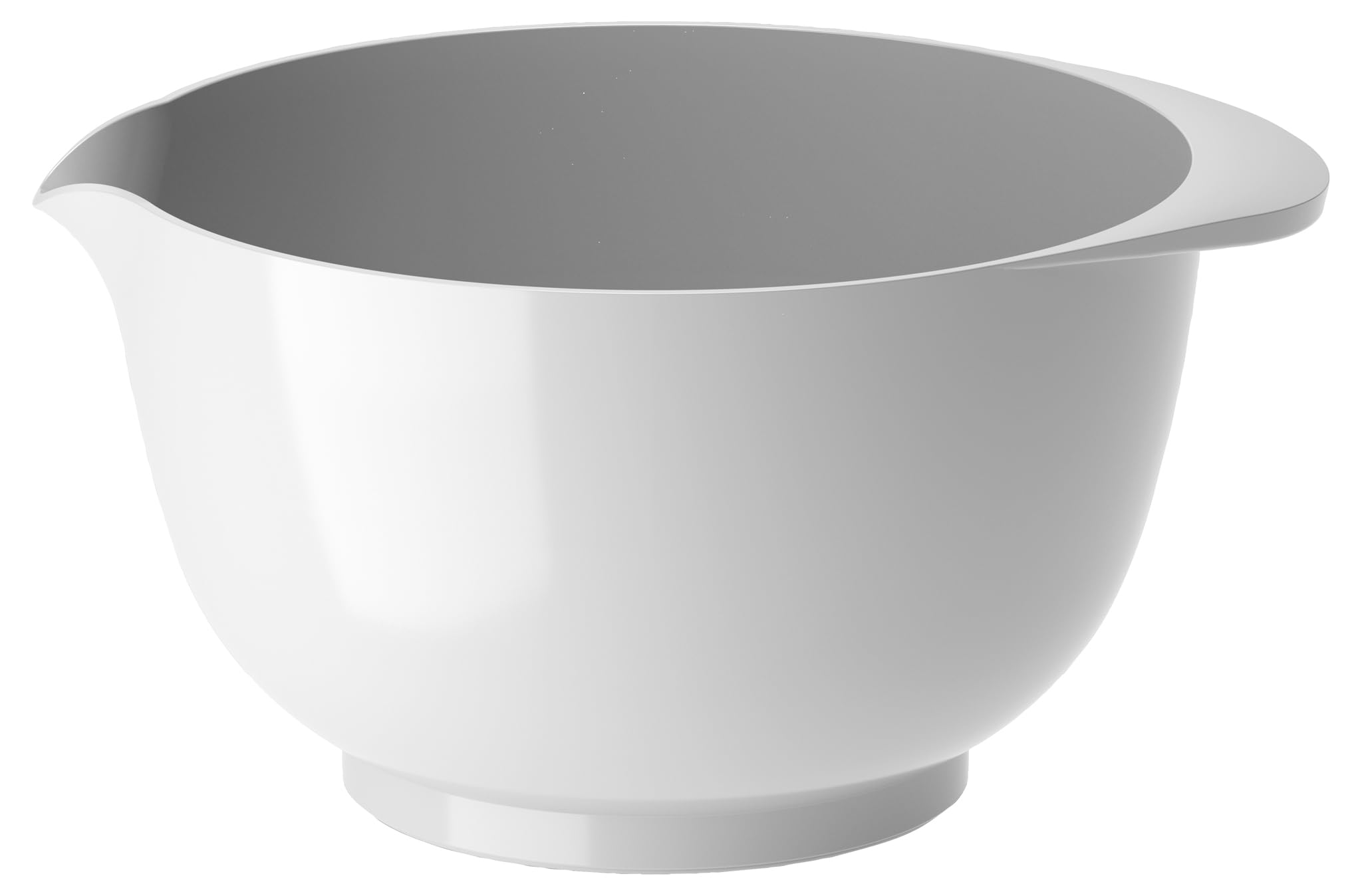 Rosti Margrethe Mixing Bowl, 3 litres, Shatterproof, with Good Handle, for Baking and Yeast Dough, Recyclable Plastic, White