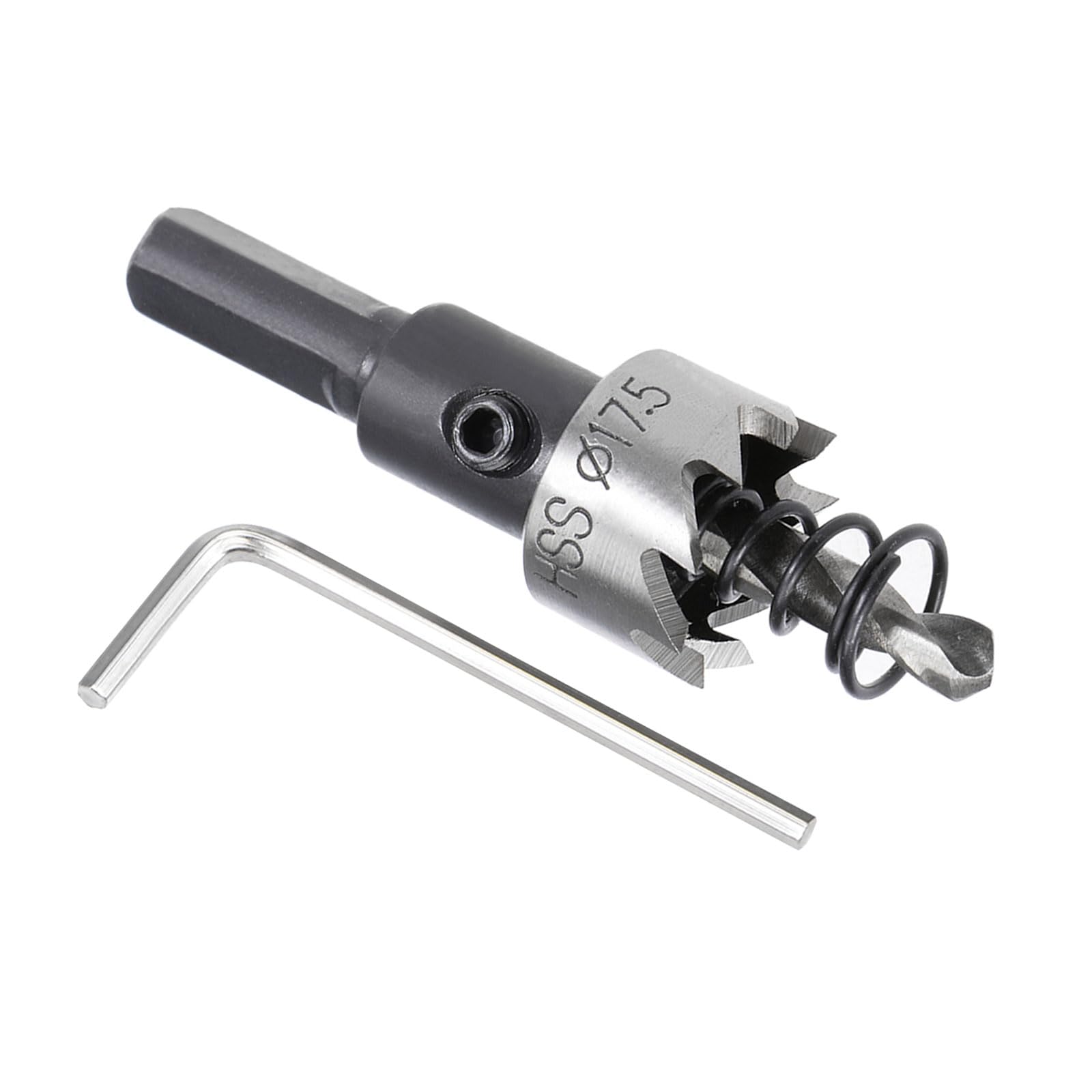 Kozelo 1pcs Hole Saw - [17.5mm] HSS (High Speed Steel) Drill Bit Hole Cutter for Stainless Steel Aluminum Metal Wood Plastic Use, Triangular Shank
