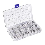 UCTRONICS 15 Values 150pcs Fast-blow Glass Fuses Assorted Kit 6x30mm 250V 0.5 1 2 3 5 8 10 15 20 30A 5x20mm 1 5 10 15 20A Tube Fuses with Plastic Box