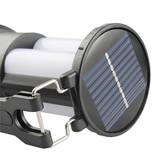 GALYGG Solar Powered Flashlight,Handheld Rechargeable Lantern (Solar + DC Dual-Charge Mode),LED Camping Lamp Spotlight Searchlight,for Outdoor Hiking Fishing Emergency Lighting