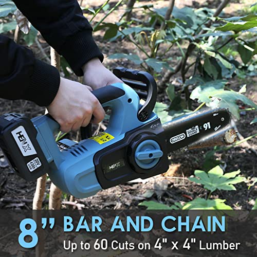 HENX 8Inch Cordless Chain Saw 20V Max Lithiumion, ToolFree Chain