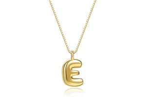 Thaivor Bubble Letter Necklace Initial Necklaces for Women Dainty Charm Pendant Necklace Trendy Name Necklace Personalized Jewelry for Women