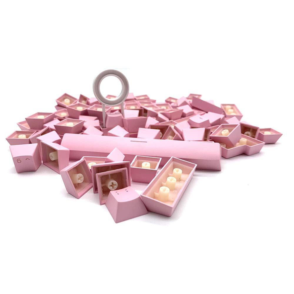 LZH-LP Keycaps for Mechanical Keyboard Compatible with MX Switches Doubleshot Support Led Lighting Keycaps OEM Profile for DIY Gaming Mechanical Keyboard 113 Keys (Pink)