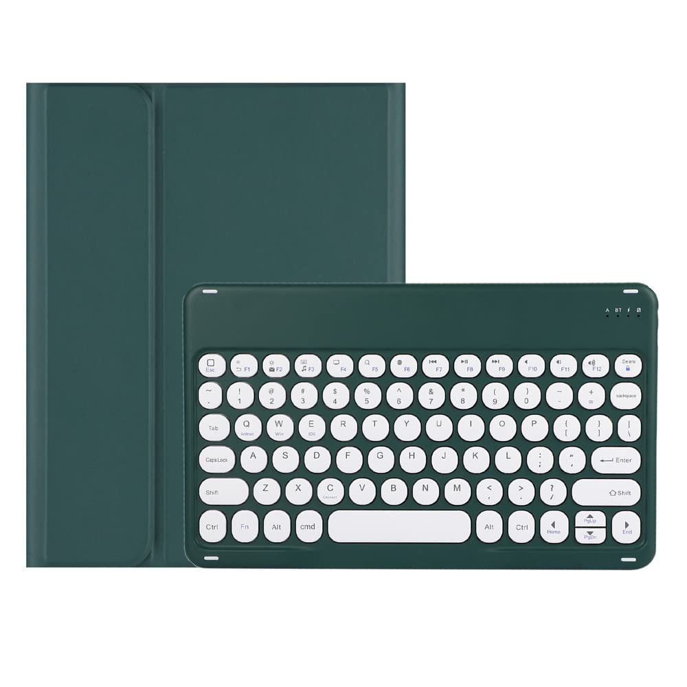 KMXDD Cute Keyboard Case for iPad 9th/8th/7th Generation 10.2 inch, iPad Air 3rd Gen iPad Pro 10.5 inch - Round Key Colorful Bluetooth Keyboard Cover with Pencil Holder (Dark Green) — image 1