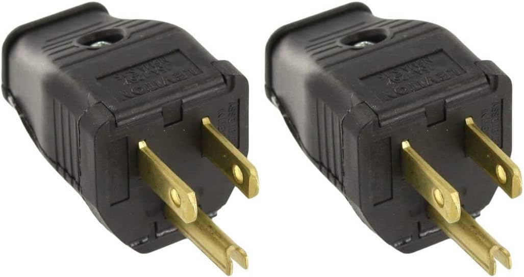 Leviton 3W101-E 2-Pole, 3 Wire Grounding Plug, Black - Spark Plug And Ignition Tools - 