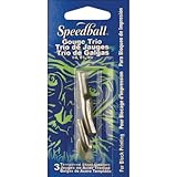 Speedball Lino Gouge Blades 3/Pkg-Large U Gouge, Square Gouge, Knife