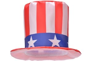 ALVOGIMOR Uncle Sam Patriotic Hat, American Flag Costume Accessories Top Hat, 4th of July Hats for Men Women Child Party Favor (Red D)