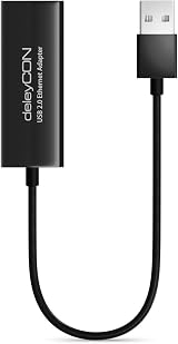 deleyCON USB 2.0 Ethernet Adapter RJ45 10/100 Mbps for PC Laptop Black view 4