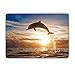Sunset Ocean Image Rubberized Clear Laptop case + Keyboard Skin + Dust Plug for MacBook Air 13 (Models:A1370/A1466) - Leap Dolphin