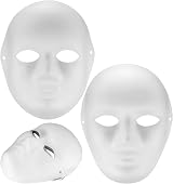 Vwoqiy 10 Pcs DIY White Paper Masks Masquerade Paintable Carnival Masks view 4