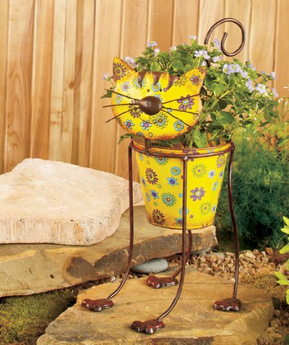Colorful 3-D Metal Cat Garden Planter
