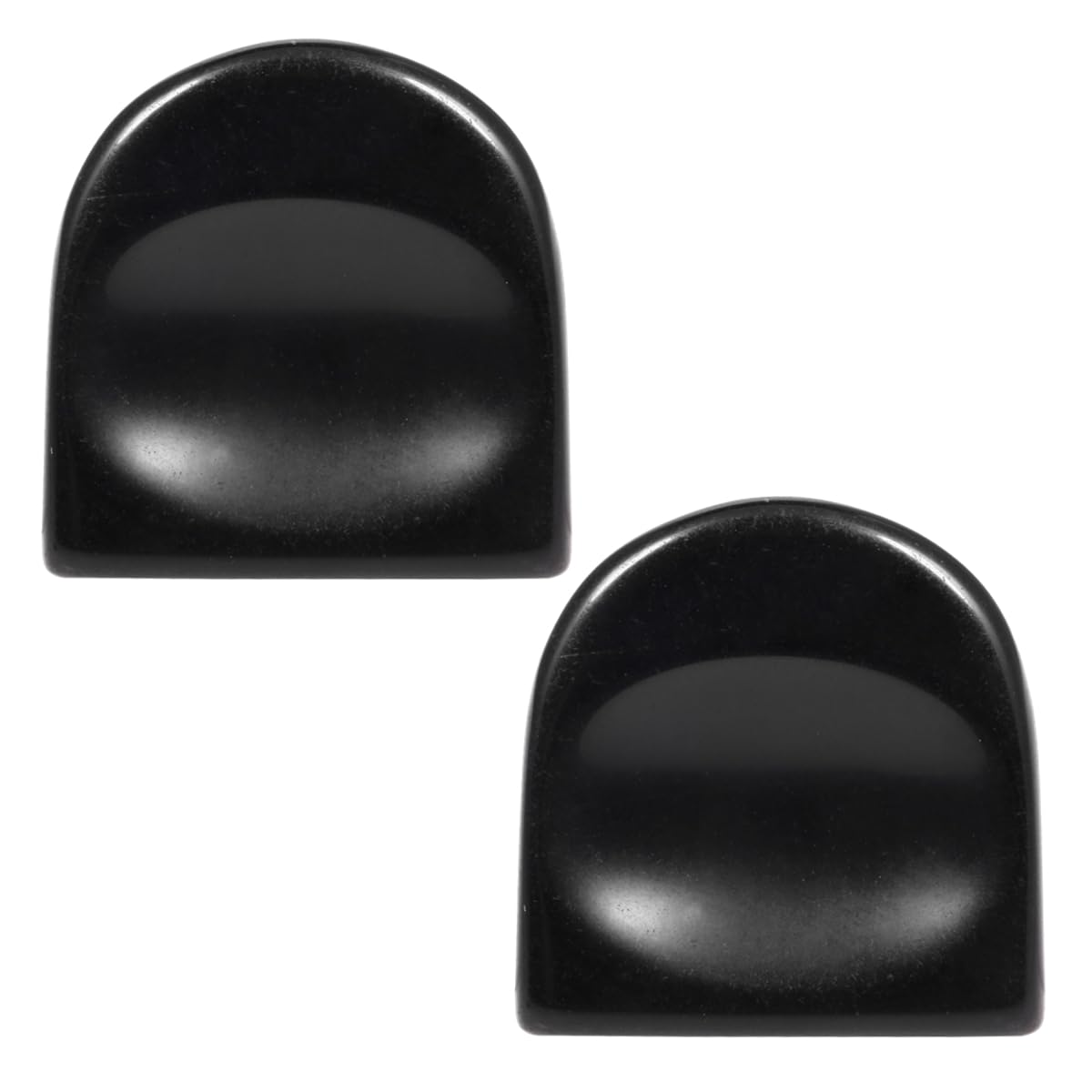 mookaitedecor Pack of 2 Natural Black Obsidian Crystal Thumb Worry Stones for Anxiety Stress Relief, Polished Semicircle Pocket Stones Palm Quartz Healing Crystal Gifts for Reiki Chakra Balancing