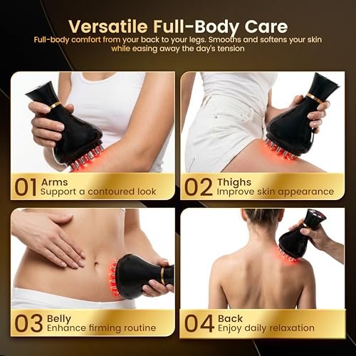 Lymphatic Drainage Massager,Cellulite Massage Tool.Equipped with Heat Function and 35 Adjustable Vibration Levels, Suitable for Neck, Back, Waist, Legs and Arms, Unisex