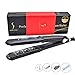 Kissbeauty MCH Professional Wet/dry Steam Flat Iron, Tourmaline Ceramic Vapor Heater Salon Hair Straightening Irons,Hair Styling Tools with Locking Switch Heat Up Fast Steam Hair Straightener Black