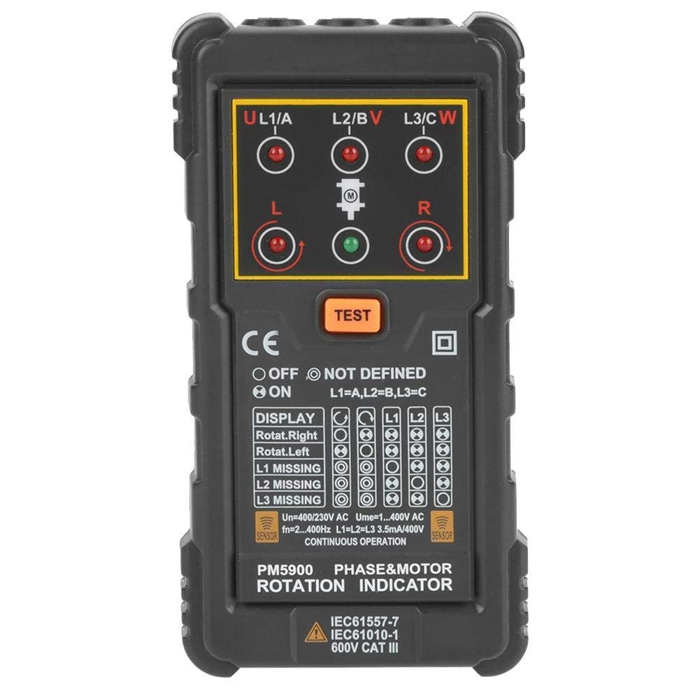 Three-Phase Motor Rotation Indicator - Portable Handheld MS5900 Motor Phase Rotation Tester