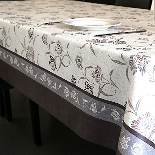 LeeVan Heavy Duty Waterproof Spillproof Wipe Clean Rectangle Home Decoration Table Cover Tablecloth (54'' x 78''-140x200 cm, Vintage Floral)