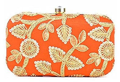 Tooba Womens Clutch (Orange, Orange 3 Oval Nag 6X4)