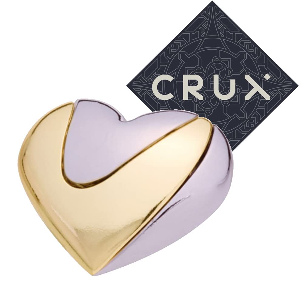 Hanayama and Crux Cast Love Puzzle - Level 1 of 6 - Fairly Easy - Includes Crux Sticker