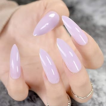 Wfq Nail Decal Faux Ongles Violet Clair Mat Violet Faux Ongles Lilas Clair Couleur Givre Femmes Faux Nail Carre Finition Dessins Dessins Finger Nail Art Tips Z752 Amazon Fr Beaute Et Parfum