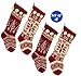 Kurt Adler Red And White Knit Stocking Set of 4