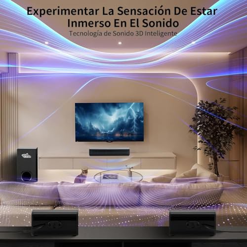 AUDISHAKO Barra de Sonido para TV Juegos de PC, Soundbar Subwoofer 5.1 Teatro En Casa Bass Boost Bluetooth 5.3, HDMI ARC/AUX, Control Remoto,Home Theater TV 5.1 BM-880