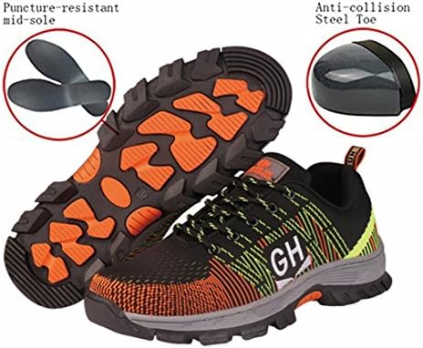 GUDUN Women Breathable Steel Toe Work Shoes for Women Steel toe Cap Safety Work Shoes for Women (37, WRMT-2)