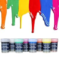 individuall Premium Acrylic Paint - Made in Germany - The Original - Extreme high Pigmentation - for Beginners, Students or Artists, Set of 8 Paints, Vivid Colors