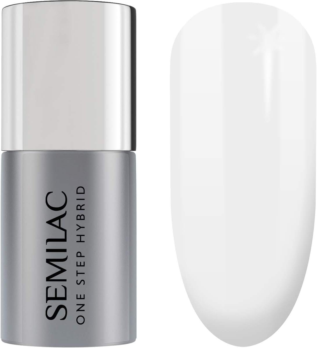 Semilac One Step Gel Polish 5ml – UV/LED Gel Nail Polish – Long-Lasting, No Base Coat Needed, Quick-Drying & Easy Removal Perfect For Manicure and Pedicure- 110 The White