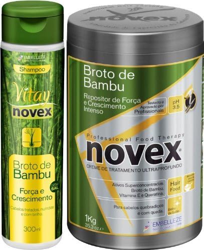 COMBO PACK - 1x Embelleze Novex Bamboo Sprout - 35.3 Oz - 1x Embelleze Novex Bamboo Sprout Shampoo - 10.14 Fl. Oz