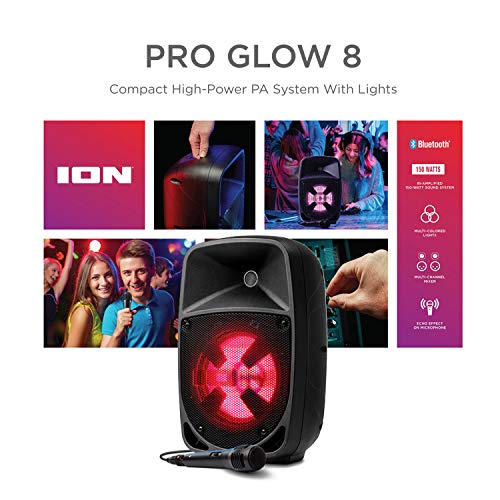 ION Audio Pro Glow 8 150W Wireless Bluetooth Speaker Portable PA