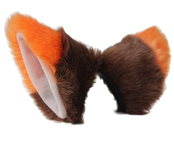Amazon Com Cat Fox Ears Kitty Costume Halloween Cosplay Fancy Dress Many Colors Kits Brown With Orange Tips Skin Inside Beauty
