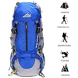 Hiking Backpack 50L Travel Daypack Waterproof with Rain Cover for Climbing Camping Mountaineering by Loowoko