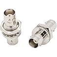 exgoofit BNC Female to Female Adapter Bulkhead Connector Coax Extension BNC Coupler for CCTV Security Camera System … (2-Pack)