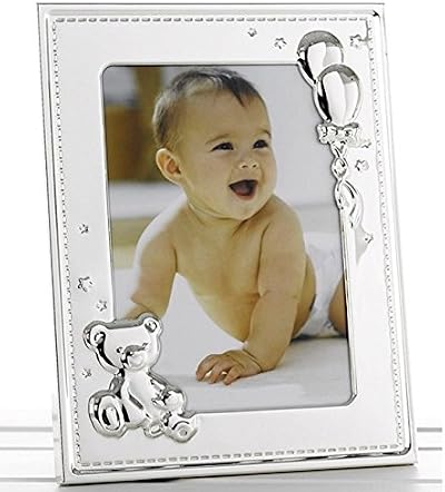 Shudehill Giftware New Baby Silver Photo Frame Teddy Balloons 5x7