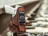 OUTBAGS LOB2S-PPS Brown Genuine Leather IWB Conceal Carry Gun Holster for Walther PPS 9mm, .40S&W. Handcrafted in USA.