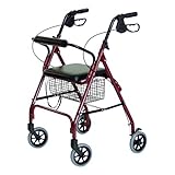 Lumex Walkabout Lite Four Wheel Rollator, Burgundy