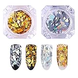 BORN PRETTY Laser Nail Sequins Holographic Gold Silver Glitter Paillette Nail Art Flakes