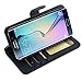 S6 Edge Case, Tauri [Stand Feature] Samsung Galaxy S6 Edge Wallet Leather Case with Stand, ID & Credit Card Pockets Flip Cover – Black