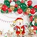 Merry Christmas Balloon Arch Garland Kit - 115 Pieces Green Red White Gold Confetti Balloons with Santa Claus Mylar Balloon for Christmas Party Decorations New Year Baby Shower Birthday Party Supplies