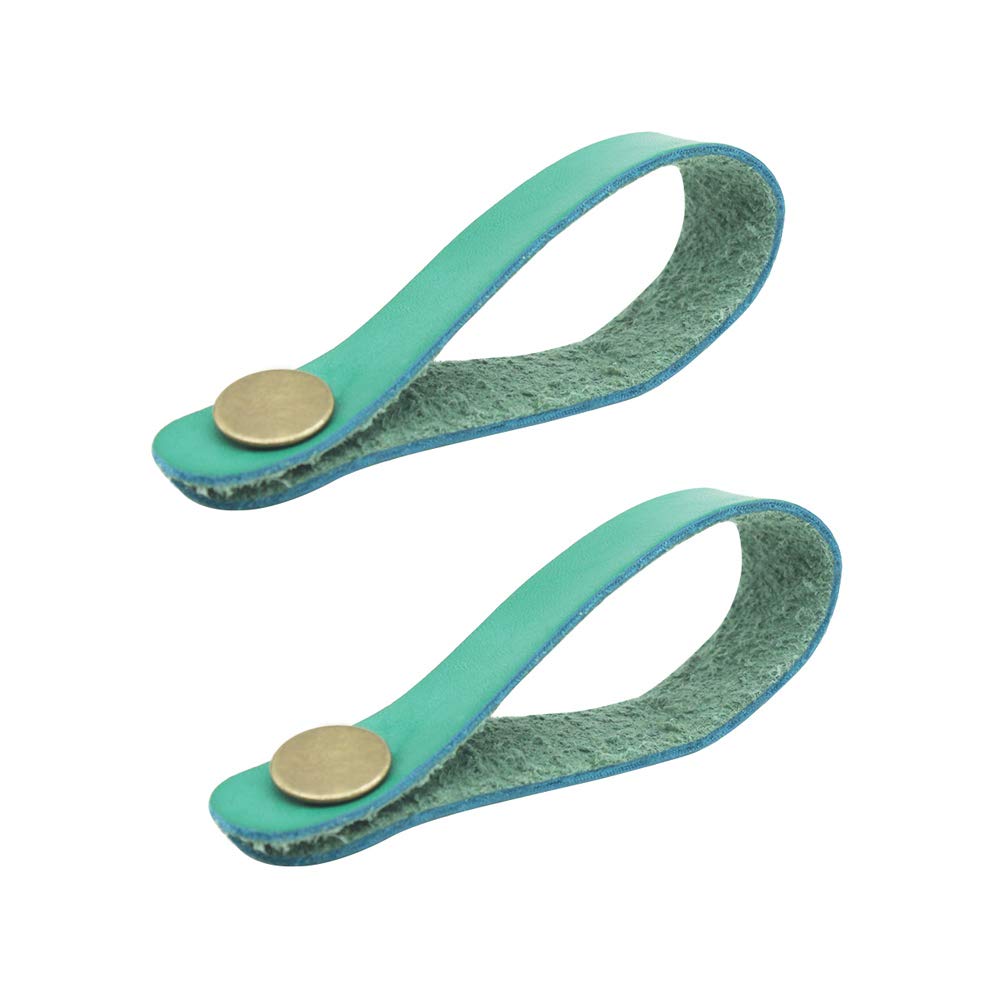 Alnicov Guitar Strap Ukulele Strap Button Synthetic Leather Headstock Adapter for Ukulele Acoustic Guitar 2Pcs (Green)