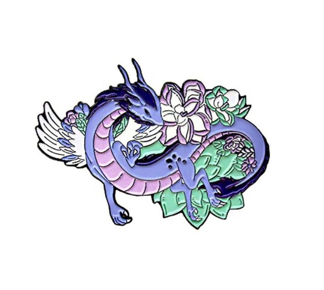Creativity Personality Animal Dragon Enamel Pins Travelling Flowers Clouds Alloy Brooch Badge Punk Accessories Woman Jewelry Clothing Bag Pin Jewelry Gift