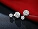 KOREA-JIAEN Shambhala Earrings S925 Sterling Silver Plated Base Cubic Zirconia Double Sided Fully-jewelled Earrings