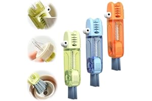 WARSPOT 3 in 1 Cup Lid Cleaning Brush, 2024 Multifunctional Crevice Portable Cup Lid Cleaning Brush for Bottle Gap Tight Spaces Cup (B-3 PCS)