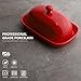 Sweese 306.104 Porcelain Cute Butter Dish with Lid, Perfect for East / West Butter, Red