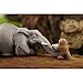 Top Collection Miniature Garden Elephant Reading Book with Owl, Gray