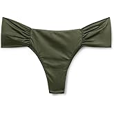 CALZEDONIA Woman's Draped Brazilian Swimsuit Bottom Shiny Satin